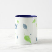 Mug Pattern Blue & Green Leaves (Centre)