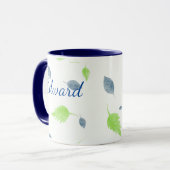 Mug Pattern Blue & Green Leaves (Devant gauche)
