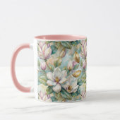 Mug Pattern Elegant Magnolia Flowers (Gauche)