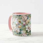 Mug Pattern Elegant Magnolia Flowers (Devant gauche)