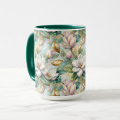 Mug Pattern Elegant Magnolia Flowers (Devant gauche)