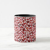 Mug Pattern of Hearts Stylish Modern Pink Red Chic (Centre)