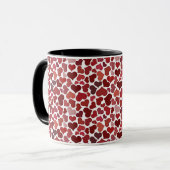 Mug Pattern of Hearts Stylish Modern Pink Red Chic (Devant gauche)