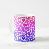 Mug Pattern of Hearts Stylish Modern Violet Pink Chic  (Devant gauche)