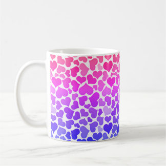 Mug Pattern of Hearts Stylish Modern Violet Pink Chic 