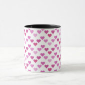 Mug Pattern of Hearts Stylish Modern White Pink Chic  (Centre)