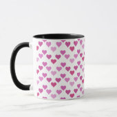 Mug Pattern of Hearts Stylish Modern White Pink Chic  (Gauche)