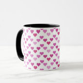 Mug Pattern of Hearts Stylish Modern White Pink Chic  (Devant gauche)