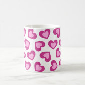 Mug Pattern of Hearts Stylish Modern White Pink Chic  (Centre)