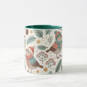 Mug Pattern Scandinavian Christmas Birds (Centre)