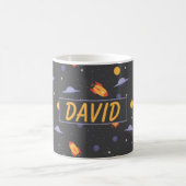 Mug Pattern space  orange black name (Centre)
