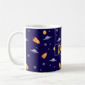 Mug Pattern space orange blue name (Gauche)