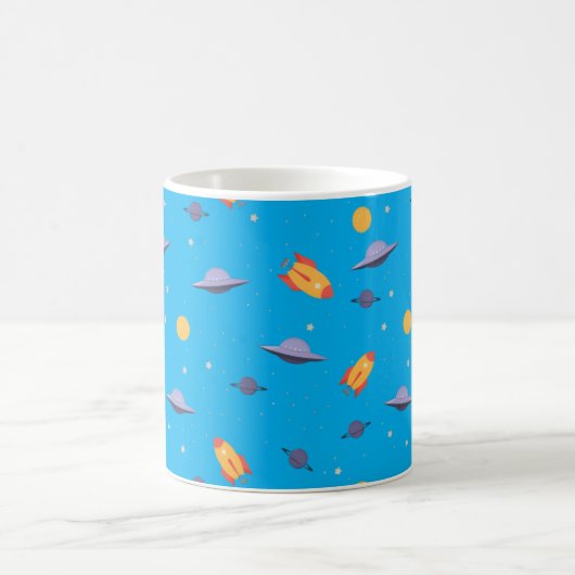 Mug Pattern space  orange turquoise  (Centre)
