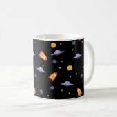 Mug Pattern space ufo orange black (Devant droit)