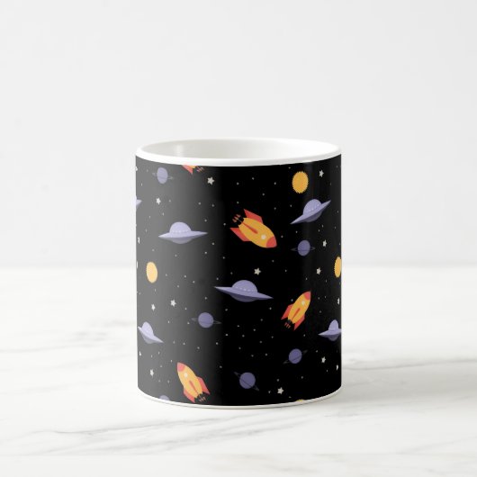 Mug Pattern space ufo orange black (Centre)