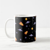 Mug Pattern space ufo orange black (Gauche)