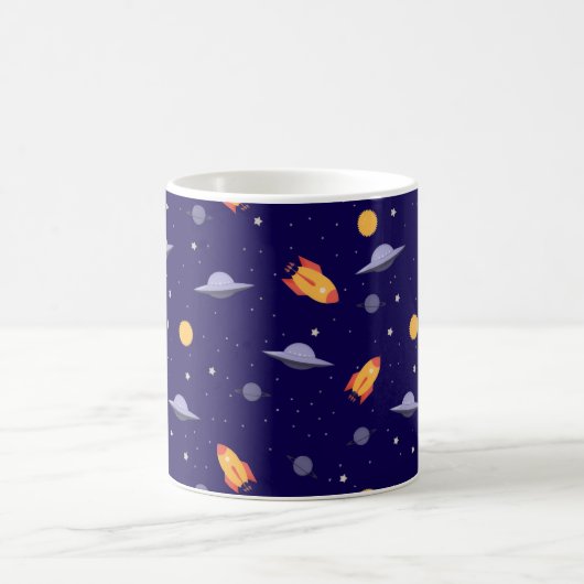 Mug Pattern space ufo orange blue (Centre)