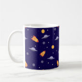Mug Pattern space ufo orange blue (Gauche)