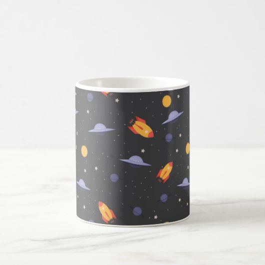 Mug Pattern space ufo orange gray (Centre)