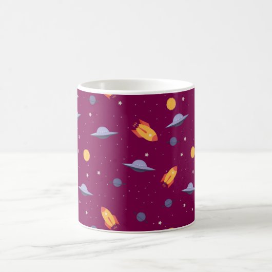 Mug Pattern space ufo orange red (Centre)