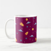 Mug Pattern space ufo orange red (Gauche)