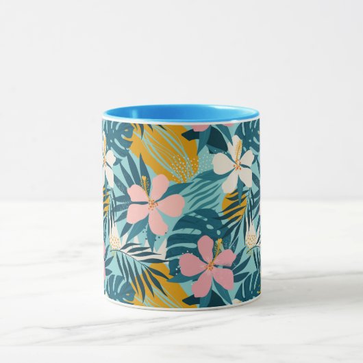 Mug Pattern tropical hibiscus (Centre)
