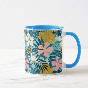 Mug Pattern tropical hibiscus
