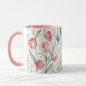 Mug Pattern Watercolor Modern Tulips (Gauche)