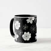 Mug Patters de Black & White Floral (Devant gauche)