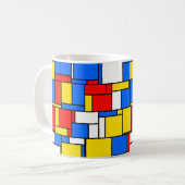 Mug Patters de Mondrian Inspecred Style Red Blue Yello (Devant gauche)
