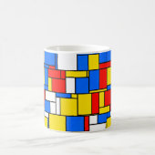 Mug Patters de Mondrian Inspecred Style Red Blue Yello (Centre)