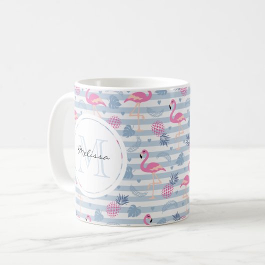 Mug Patters de Whimsical Flamingo et Pineapple (Devant gauche)