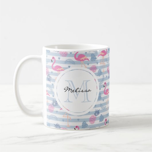Mug Patters de Whimsical Flamingo et Pineapple (Gauche)