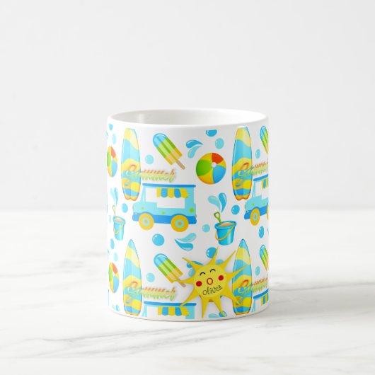 Mug Patters monogrammed colorful Summer and Beach Fun (Centre)