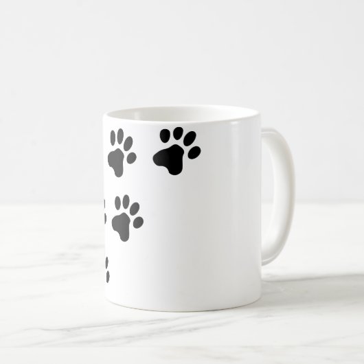 Mug pattes de chien mignonne noire (Devant droit)
