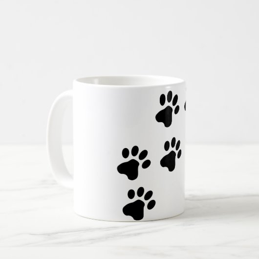 Mug pattes de chien mignonne noire (Devant gauche)