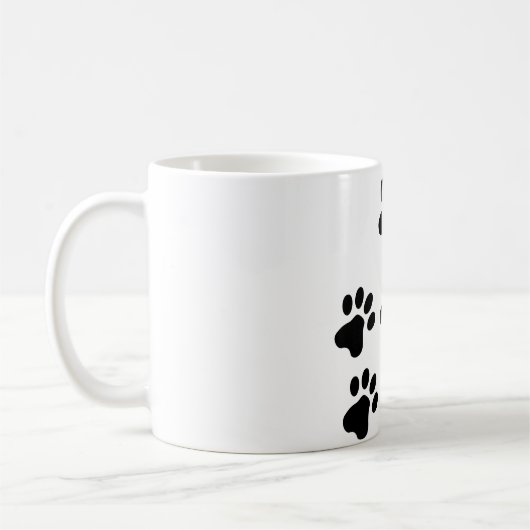 Mug pattes de chien mignonne noire (Gauche)