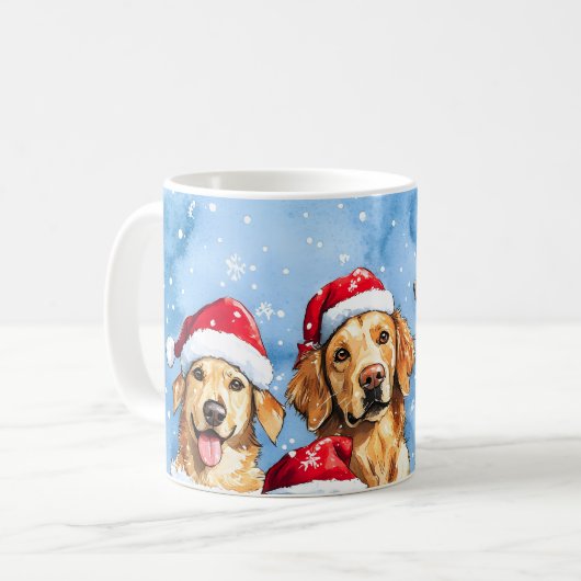 Mug Pattes enneigées Festive Mignon Animaux de Noël Aq (Devant gauche)