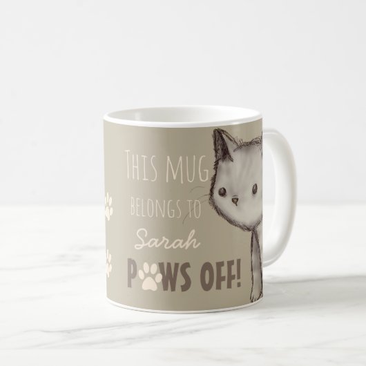 Mug Pattes mignonnes faites sur commande (Devant droit)