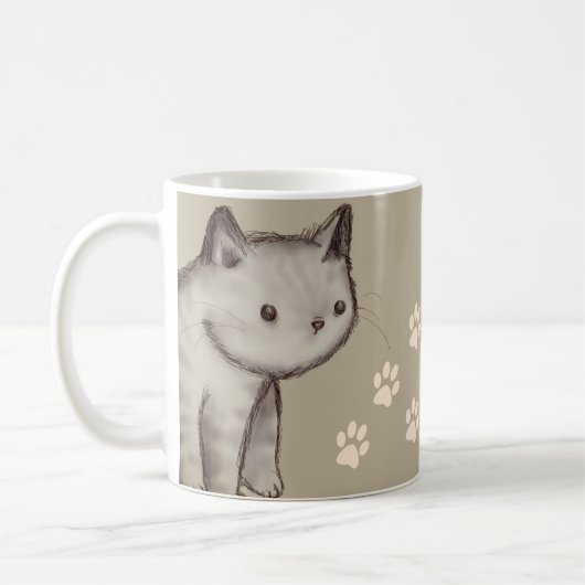Mug Pattes mignonnes faites sur commande (Gauche)