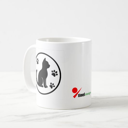 Mug Pattes Silencieuses – Silhouette Minimale de Chat (Devant gauche)