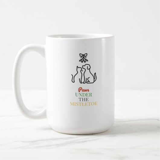Mug Pattes sous le gui – Noël mignon (Gauche)