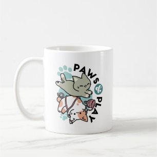 Mug Pattounes et Jeux – Illustration de Chat Adorable