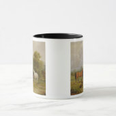 Mug Pâturage de chevaux : Juments et poulains dans un (Centre)