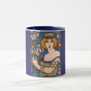 Mug Paul Berthon - Dame aux orchidées