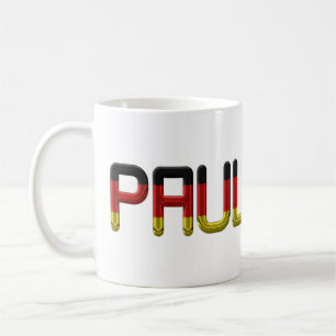 Mug Paul German Nom du drapeau Allemagne Typographie
