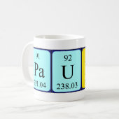 Mug Paulina zone de nom de table périodique (Devant gauche)