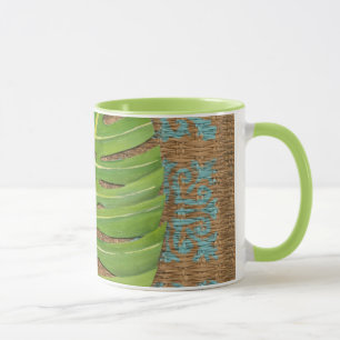 Mug Paume d'impression de bloc sur l'arrière - plan en