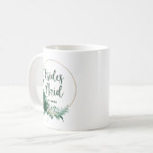 Mug Paume Tropical Gold Cercle Bridesmaid (Devant gauche)
