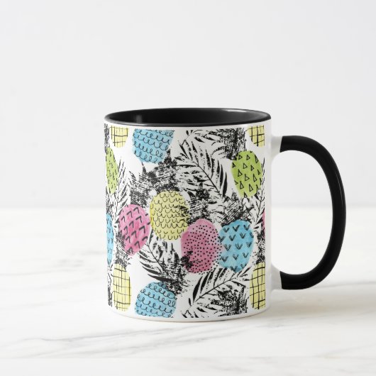 Mug Paumes de grunge d'ananas (Droite)